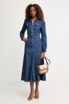 Morgan rochie evazata din denim imagine