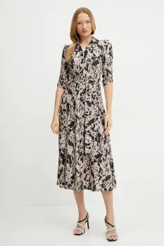 Morgan rochie RAKEL culoarea bej, maxi, evazati, RAKEL imagine