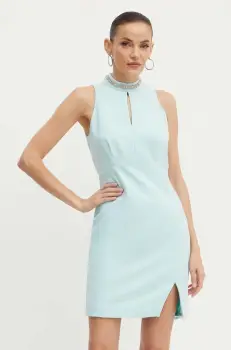Morgan rochie REDJI culoarea turcoaz, mini, drept, REDJI imagine