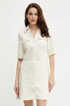 Morgan rochie RENITA culoarea bej, mini, drept, RENITA imagine