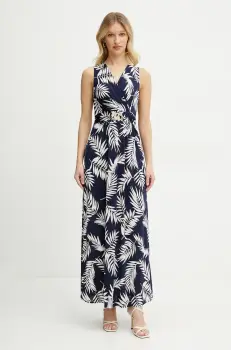 Morgan rochie RFLORI culoarea bleumarin, maxi, drept, RFLORI imagine