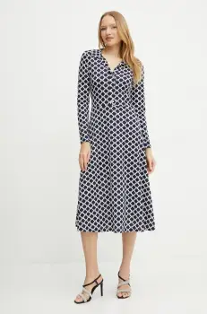 Morgan rochie RGEOM culoarea bleumarin, midi, evazati, RGEOM imagine