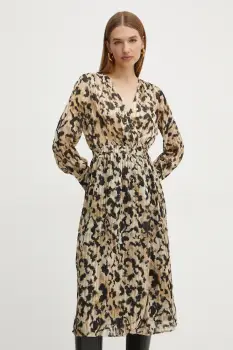 Morgan rochie RILOV.F culoarea bej, midi, dreapta, RILOV.F imagine