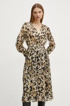 Morgan rochie RILOV.F culoarea bej, midi, drept, RILOV.F imagine