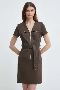 Morgan rochie RISTI culoarea verde, mini, evazata, RISTI imagine