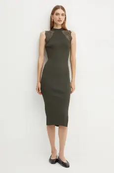 Morgan rochie RMAGDA culoarea verde, midi, mulata, RMAGDA imagine