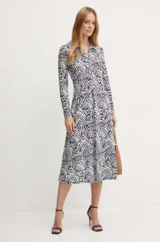 Morgan rochie RMALO culoarea negru, midi, evazati, RMALO imagine