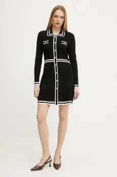 Morgan rochie RMCOCO culoarea negru, mini, mulata, RMCOCO imagine