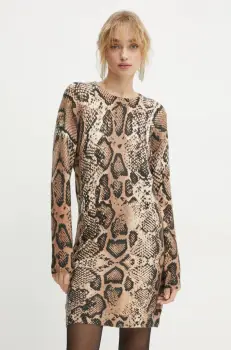 Morgan rochie RMEBRA culoarea bej, mini, mulata, RMEBRA imagine