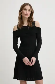 Morgan rochie RMJUIN culoarea negru, mini, evazati, RMJUIN imagine