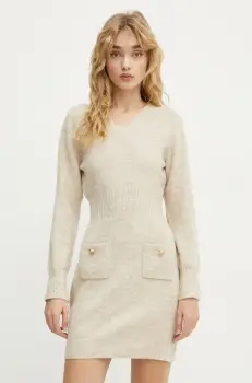 Morgan rochie RMSOU culoarea bej, mini, mulata, RMSOU imagine