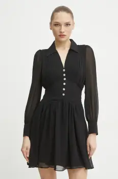 Morgan rochie ROPLIS culoarea negru, mini, evazati, ROPLIS imagine