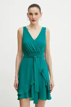 Morgan rochie ROSVAL culoarea verde, mini, drept, ROSVAL imagine