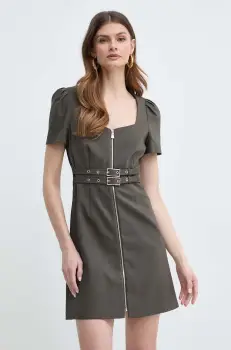 Morgan rochie RPIRO culoarea verde, mini, evazati, RPIRO imagine