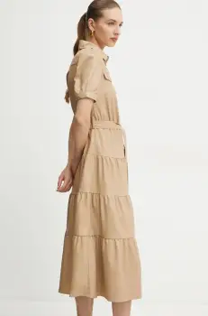 Morgan rochie RPURE culoarea maro, midi, evazati, RPURE imagine