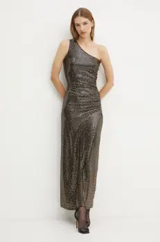 Morgan rochie RSHOK culoarea auriu, maxi, evazati, RSHOK imagine