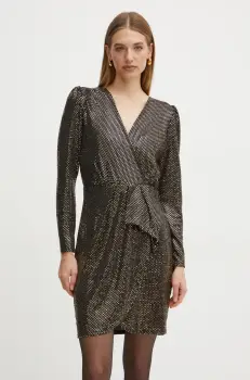 Morgan rochie RSTELLA culoarea auriu, mini, evazati, RSTELLA imagine