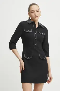 Morgan rochie RUBIBI culoarea negru, mini, drept, RUBIBI imagine