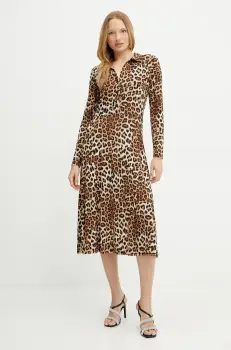 Morgan rochie RUFUS culoarea maro, midi, evazati, RUFUS imagine