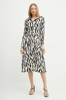 Morgan rochie RVAGUE culoarea negru, midi, evazati, RVAGUE imagine