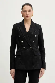 Morgan sacou culoarea negru, cu doua randuri de nasturi, cu imprimeu, VFILA.F imagine