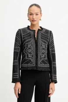 Morgan sacou culoarea negru, un singur rand de nasturi, cu model, VCLIKY imagine