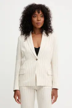 Morgan sacou din in culoarea bej, un singur rand de nasturi, cu imprimeu, VRIZ.F imagine