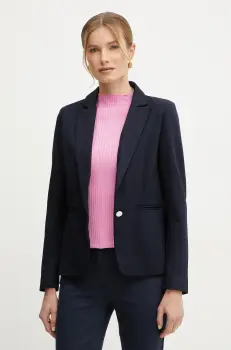 Morgan sacou VELO culoarea albastru marin, un singur rand de nasturi, neted, VELO imagine