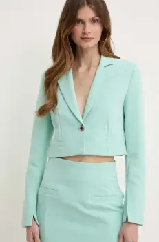 Morgan sacou VERA.F culoarea turcoaz, un singur rand de nasturi, neted, VERA.F imagine