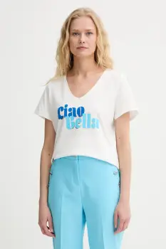 Morgan tricou culoarea alb, DBELLO imagine