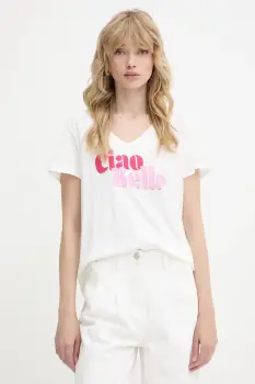 Morgan tricou culoarea alb, DBELLO imagine