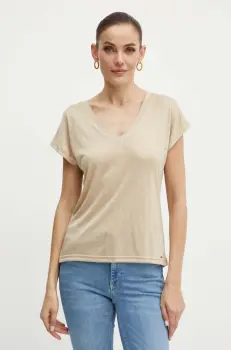 Morgan tricou DAGA femei, culoarea bej, DAGA imagine