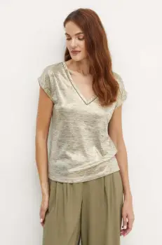 Morgan tricou DAYA1 femei, culoarea auriu, DAYA1 imagine