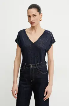 Morgan tricou DEMA femei, culoarea albastru marin, DEMA imagine