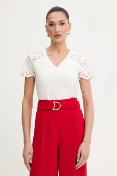 Morgan tricou din bumbac culoarea alb, DMATY imagine