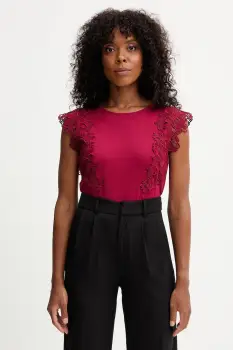 Morgan tricou din bumbac culoarea rosu, DFLOWER imagine