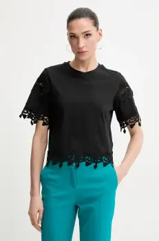 Morgan tricou din bumbac DFUTUR femei, culoarea negru, DFUTUR imagine