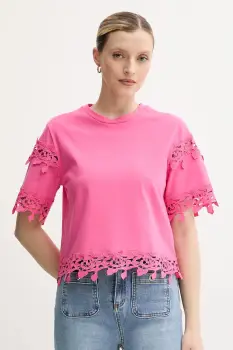 Morgan tricou din bumbac DFUTUR femei, culoarea roz, DFUTUR imagine