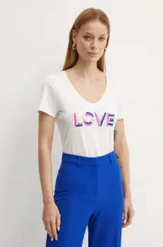 Morgan tricou DLUCY femei, culoarea alb, DLUCY imagine