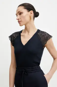 Morgan tricou DMEG femei, culoarea albastru marin, DMEG imagine