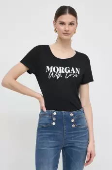Morgan tricou femei, culoarea negru imagine