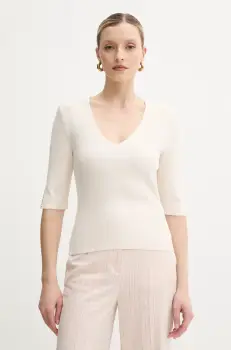 Morgan tricou MCHAMPI culoarea bej, MCHAMPI imagine