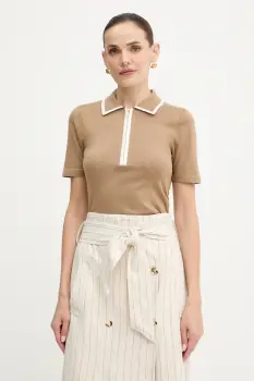 Morgan tricou polo culoarea maro, MBICOSI imagine