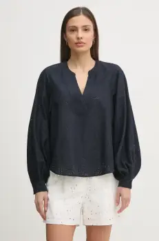 Mos Mosh bluza femei, culoarea albastru marin, neted, 169430 imagine