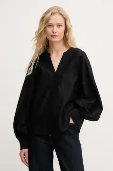 Mos Mosh bluza femei, culoarea negru, neted, 169430 imagine