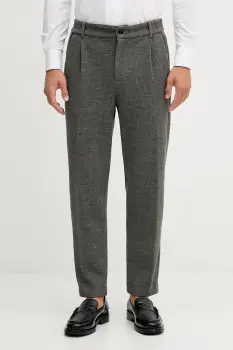 Mos Mosh pantaloni cu lana BALDO pantaloni gri drepti pentru barbati 509010 imagine