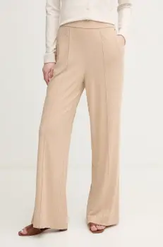 Mos Mosh pantaloni femei, culoarea maro, lat, high waist, 168610 imagine