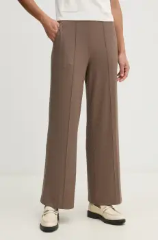 Mos Mosh pantaloni femei, culoarea maro, lat, high waist, 168610 imagine