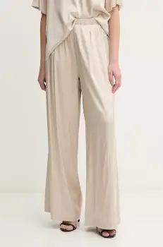 Mos Mosh pantaloni femei, culoarea maro, lat, high waist, 169340 imagine