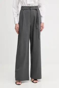 Mos Mosh pantaloni LESLIE culoarea gri, lat, high waist, 174150 imagine